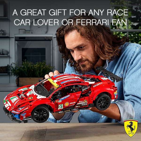 LEGO Technic Ferrari 488 GTE “AF Corse #51” 42125 - Champion GT Series Sports Race Car, Exclusive Collectible Model Kit, Collectors Set for Adults to Build - Image 3