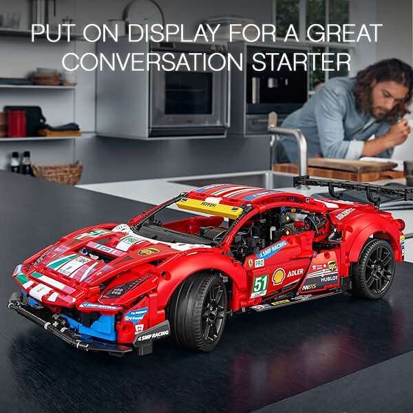 LEGO Technic Ferrari 488 GTE “AF Corse #51” 42125 - Champion GT Series Sports Race Car, Exclusive Collectible Model Kit, Collectors Set for Adults to Build - Image 8