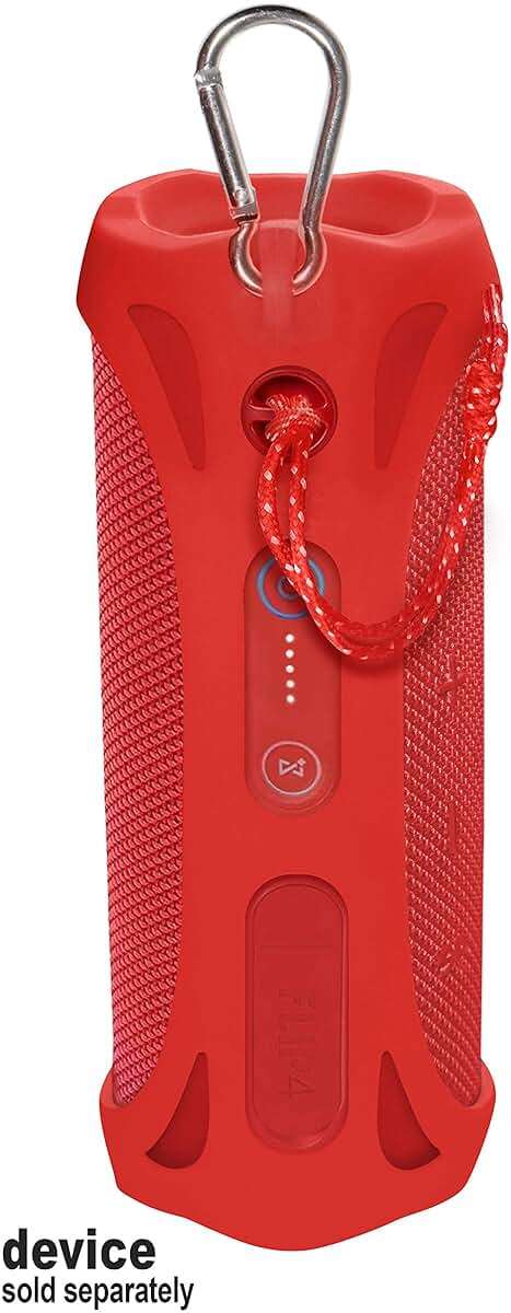 Silicone Cover Skin for JBL Flip 4 Waterproof Portable Bluetooth Speaker, by Alltravel, Portable Full Protection Solution, Customized Skin with Color and Shape Matching (Red) - Image 3