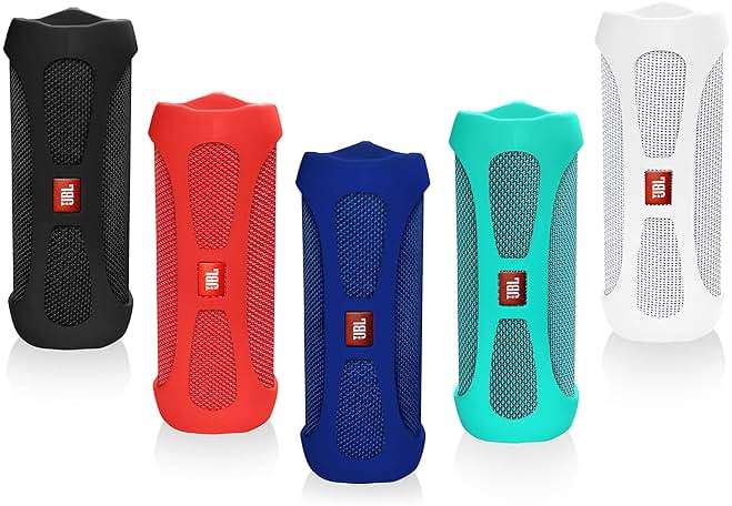 Silicone Cover Skin for JBL Flip 4 Waterproof Portable Bluetooth Speaker, by Alltravel, Portable Full Protection Solution, Customized Skin with Color and Shape Matching (Red) - Image 5