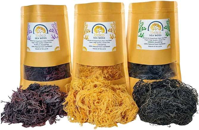 Wildcrafted Sea Moss | Gold - Purple - Green - Mixed | 100% Natural Irish Moss from St.Lucia | Mineral-Rich Superfood | 8oz Sun-Dried Moss | NO Preservatives NO Chemicals - Image 2
