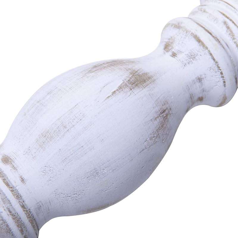 NIKKY HOME Farmhouse Wood Pillar Candle Holders Set of 3, Distressed White | Rustic Solid Wooden Candle Stands, Whitewash Decorative Pillar Base for Mantels, Fireplaces, Centerpieces Tables, Weddings - Image 5
