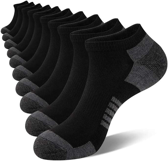 COOVAN 10 Pairs Mens Ankle Socks Men 10 Pack Low Cut Comfort Cushion Casual Socks - Image 1