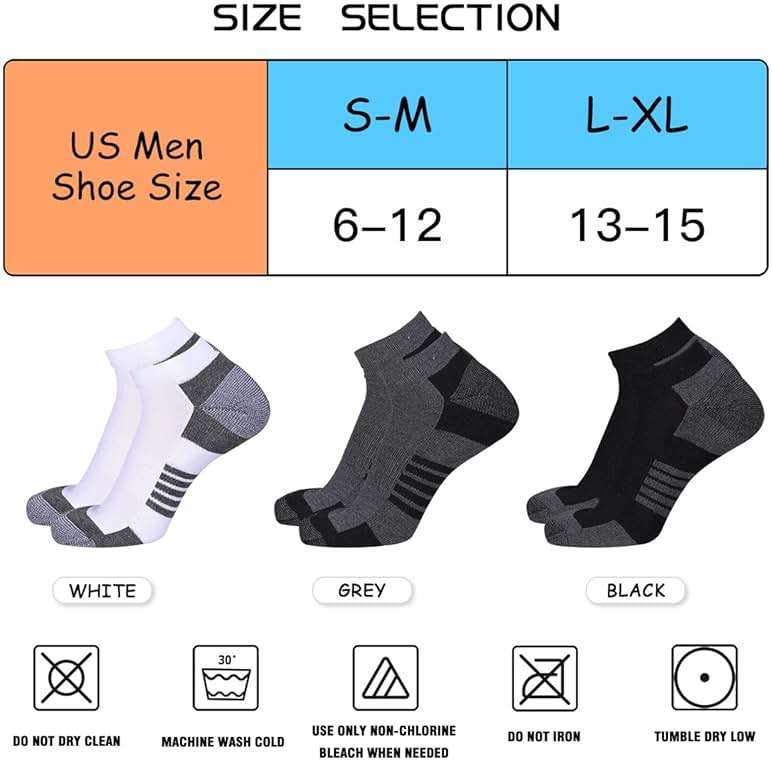 COOVAN 10 Pairs Mens Ankle Socks Men 10 Pack Low Cut Comfort Cushion Casual Socks - Image 2