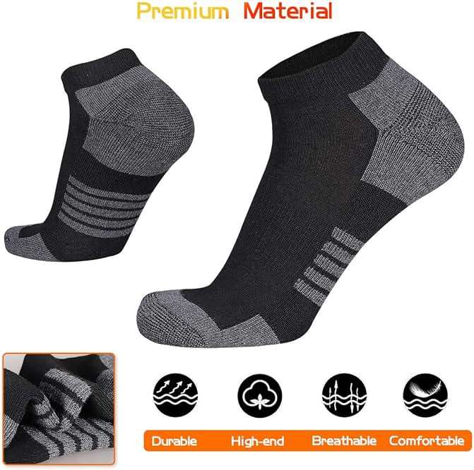COOVAN 10 Pairs Mens Ankle Socks Men 10 Pack Low Cut Comfort Cushion Casual Socks - Image 7