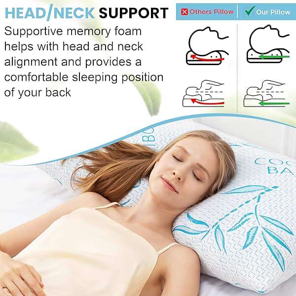 2 Pack King Size Pillows for Sleeping, Cooling Shredded Memory Foam Adjustable Bed Pillow with, Removable/Washable Cover (King 2 Pack) - Image 5