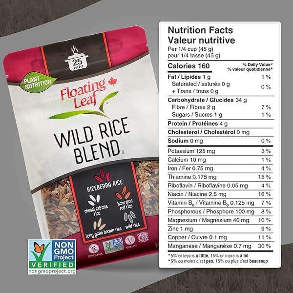 Floating Leaf Wild Rice Blend - 14 ounces, 1 count - Wild Rice Blend With Riceberry, Red Rice And Brown Rices - Gluten Free - Non GMO - All Natural - Vegan - Plant Based - Image 2