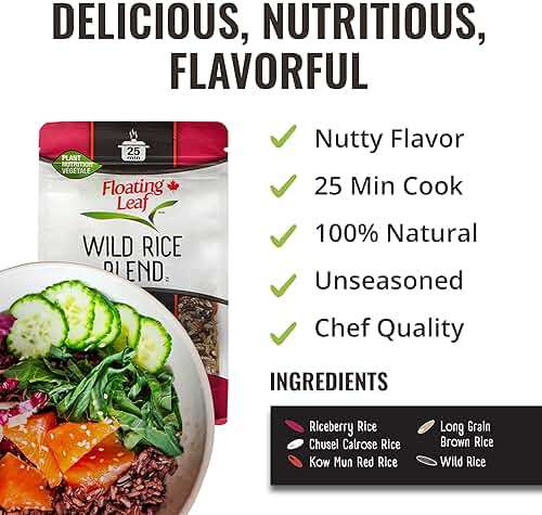 Floating Leaf Wild Rice Blend - 14 ounces, 1 count - Wild Rice Blend With Riceberry, Red Rice And Brown Rices - Gluten Free - Non GMO - All Natural - Vegan - Plant Based - Image 4