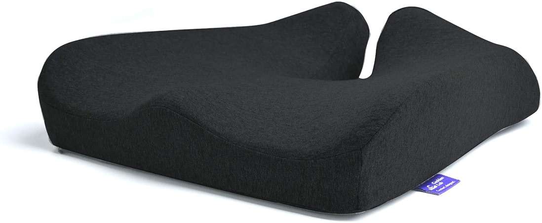 Cushion Lab Patented Pressure Relief Seat Cushion for Long Sitting Hours on Office & Home Chair - Extra-Dense Memory Foam for Soft Support. Car Pad for Hip, Tailbone, Coccyx, Sciatica - Black - Image 1