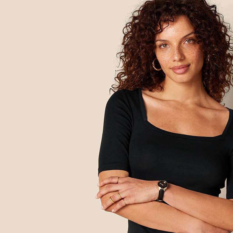 Amazon Essentials Women's Slim-Fit Half Sleeve Square Neck Summer T-Shirt - Image 4