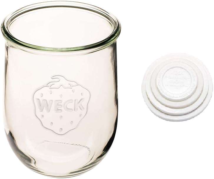 Weck - Large Glass Jars for Sourdough - Starter Jar with Glass Lid - Tulip Jar with Wide Mouth - Weck Jars 1 Liter Includes (Keep Fresh Cover) - Image 4