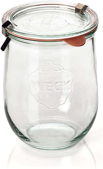 Weck - Large Glass Jars for Sourdough - Starter Jar with Glass Lid - Tulip Jar with Wide Mouth - Weck Jars 1 Liter Includes (Keep Fresh Cover) - Image 9