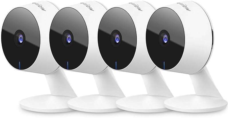 LaView Security Cameras 4pcs, Home Security Camera Indoor 1080P, Wi-Fi Cameras Wired for Pet, Motion Detection, Two-Way Audio, Night Vision, Phone App, Works with Alexa, iOS & Android & Web Access - Image 1