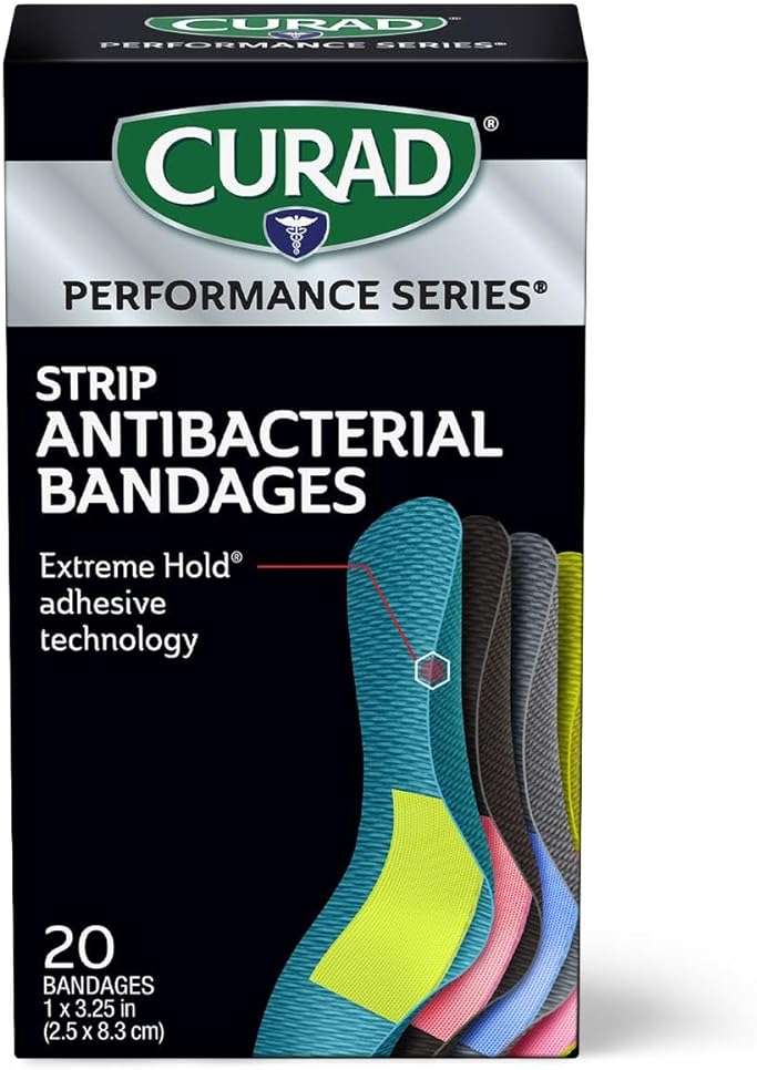 CURAD Performance Series Antibacterial Bandages, 1" x 3.25", 20 Count - Image 1
