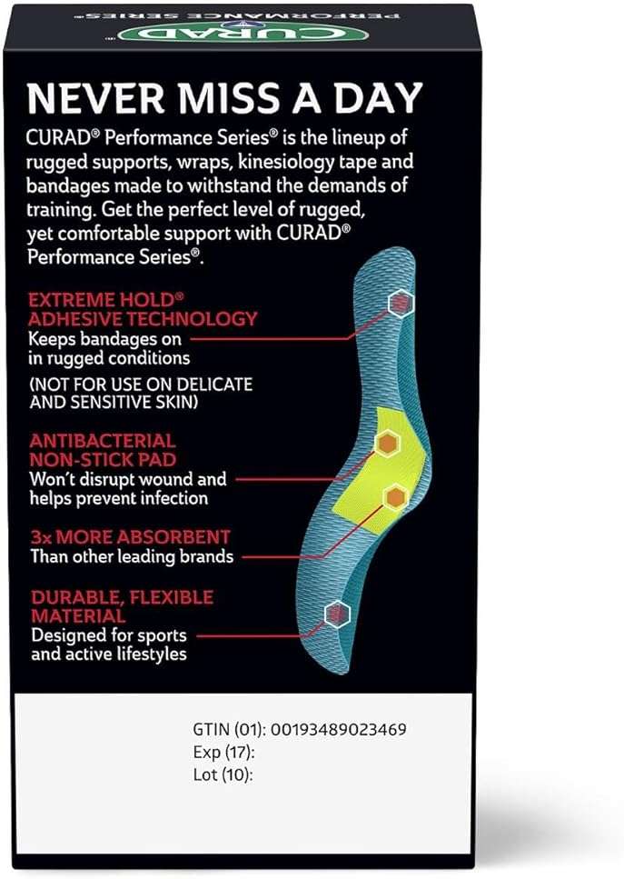 CURAD Performance Series Antibacterial Bandages, 1" x 3.25", 20 Count - Image 2