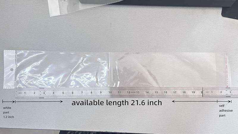 PABCK 100 Pack (Available Size 4.13x21.6 inch) Clear Self Adhesive Straight Hair Packaging Bags with Hang Hole Wigs Hair Storage Beauty Personal Care Hair Care Extensions Wigs Accessories - Image 6