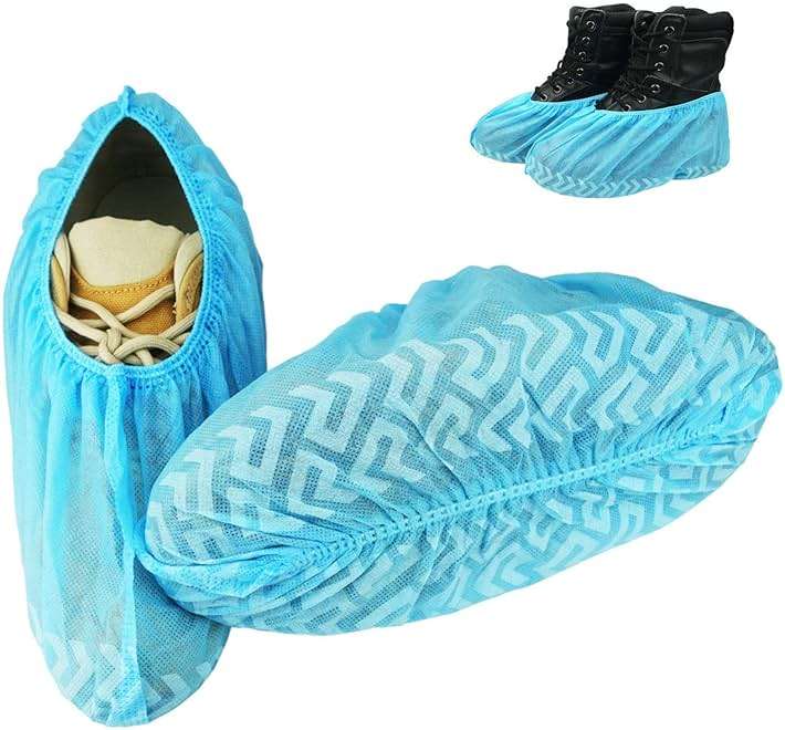 Shoe Covers Disposable Non Slip, Aokmok 100 Pack (50 Pairs) Non Woven Fabric Boot Covers for Indoors, Textured Grip, Durable & Slip Resistant Booties Shoe Covers, One Size Fits Most - Image 7