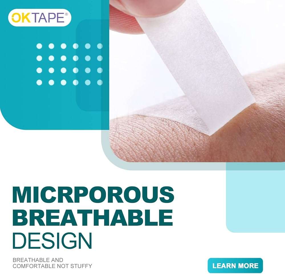 OK TAPE OKPore Medical Surgical Tape Nonwoven (Pack of 6) - First Aid Surgical Tape Hypoallergenic and Breathable for Wound Dressing Care - 2in x 10yds - Image 5