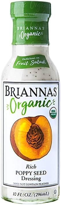 BRIANNAS - Organic Rich Poppy Seed Dressing - Certified Kosher & Organic Salad Dressing made with Premium Ingredients - 10 oz. Bottle - Product Image