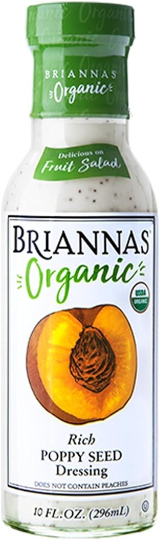 BRIANNAS - Organic Rich Poppy Seed Dressing - Certified Kosher & Organic Salad Dressing made with Premium Ingredients - 10 oz. Bottle - Product Image