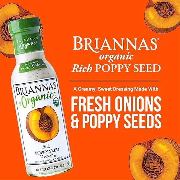 BRIANNAS - Organic Rich Poppy Seed Dressing - Certified Kosher & Organic Salad Dressing made with Premium Ingredients - 10 oz. Bottle - Image 3