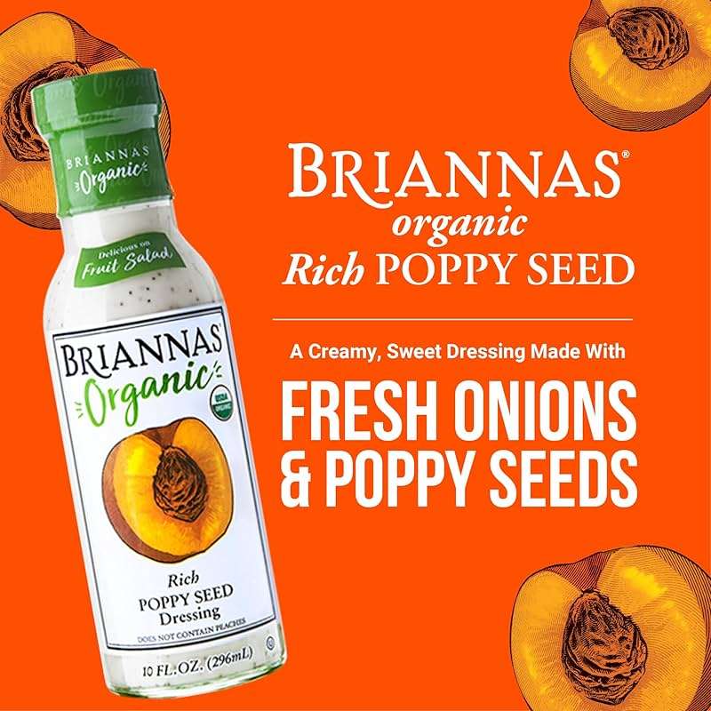 BRIANNAS - Organic Rich Poppy Seed Dressing - Certified Kosher & Organic Salad Dressing made with Premium Ingredients - 10 oz. Bottle - Image 3