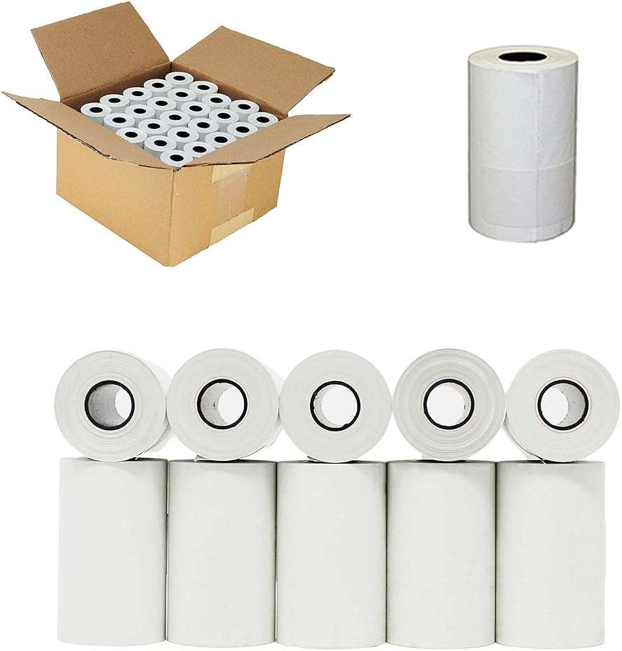 (50 Rolls) 2 1/4 x 55 Thermal Paper Rolls (57mm x 30mm) For New Square Terminal Credit Card Machine 50 GSM Paper Thickness For VeriFone VX520 Ingenico ICT220 ICT250 First Data FD400 BPA FREE - Image 3