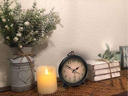 TooTa Vintage Retro Analog Alarm Clock, 4.5 inch Super Silent Non Ticking Small Clock with Night Light, Battery Operated, Simply Design, for Living Room, Bedroom, Bedside, Desk, Gift Clock (Arabic) - Image 8