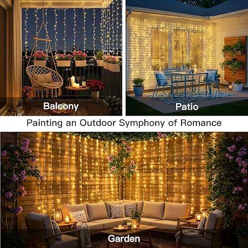 suddus Curtain Lights for Bedroom, 200 Led Hanging String Light Outdoor, Fairy Curtain Lights Indoor for Christmas, Dorm, Wall, Backdrop, Window, Wedding, Party, Birthday Decor, Warm White - Image 2