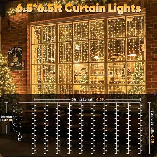 suddus Curtain Lights for Bedroom, 200 Led Hanging String Light Outdoor, Fairy Curtain Lights Indoor for Christmas, Dorm, Wall, Backdrop, Window, Wedding, Party, Birthday Decor, Warm White - Image 9