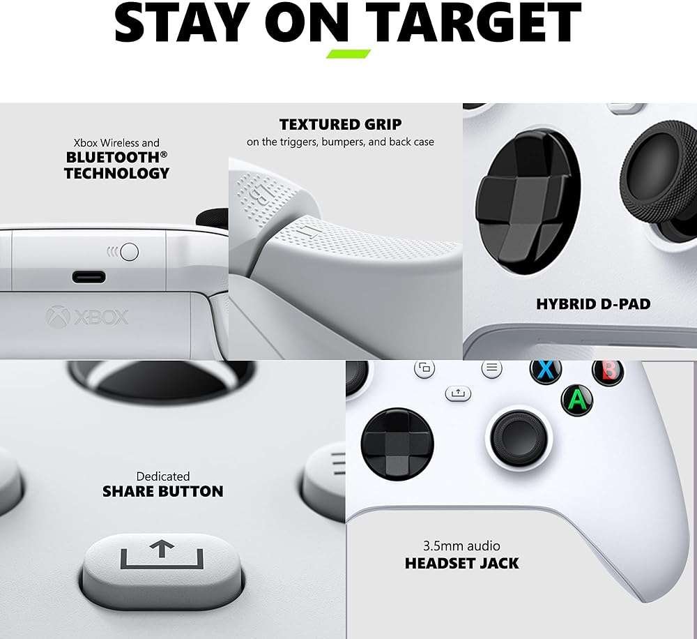Xbox Core Wireless Gaming Controller – Robot White– X|S, One, Windows PC, Android, and iOS - Image 4