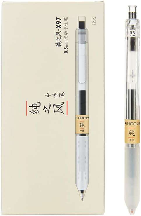 czxwyst X97 Retractable Gel Ink Pens 0.5mm Fine Point (Black Color 12-Pack) - Image 1