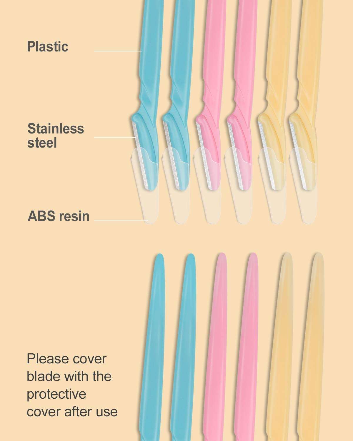 MoHern Dermaplaning Tool for Face, 30 Pcs Dermaplane Razor for Face, Multipurpose Face Razors for Women and Men, Multi-Color - Image 4
