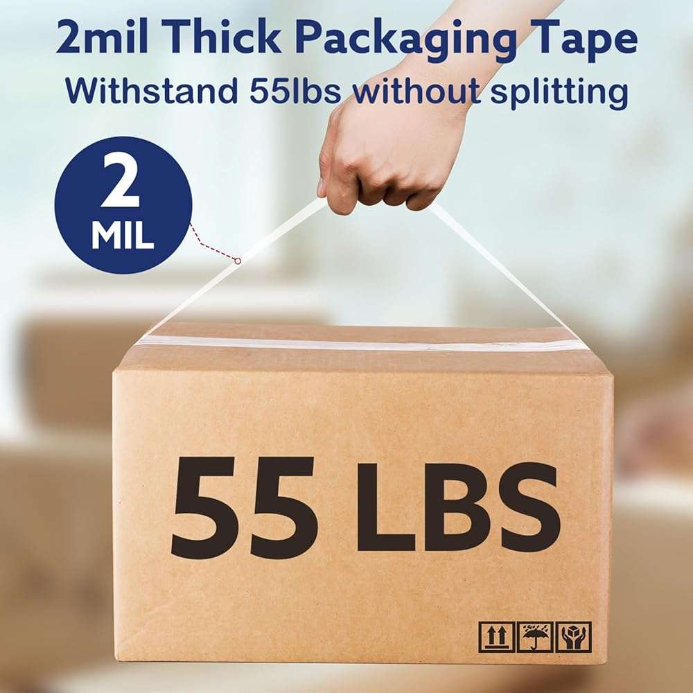 Minghaoda Clear Packing Tape (36 Rolls), Heavy Duty Packaging Tape for Shipping Packaging Moving Sealing, 2 inches Wide, 65 Yards Per Roll - Image 5