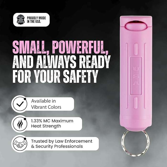 Police Magnum Keychain Pepper Spray Flip Top Safety 2 Pack 1/2oz - Maximum Heat Strength OC with Dye - Tactical Small Compact Case Holder - for Women & Men's Self Defense - Made in The USA - Image 2