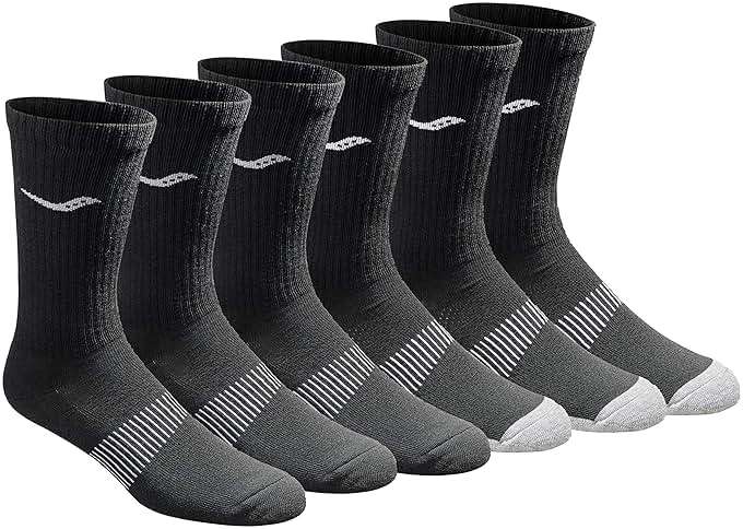 Saucony Men's RunDry Mesh Ventilating Comfort Fit Performance Crew Socks, Available in L-XL (3, 6, 12 Pairs) - Image 1