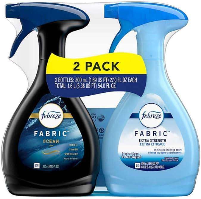 Febreze Fabric Refresher, Odor Eliminator Extra Strength + Fabric Ocean Scent Waterlily Ginger Hinoki, 2 Pack (27 OZ Each) - Brand : Febreze - Image 1