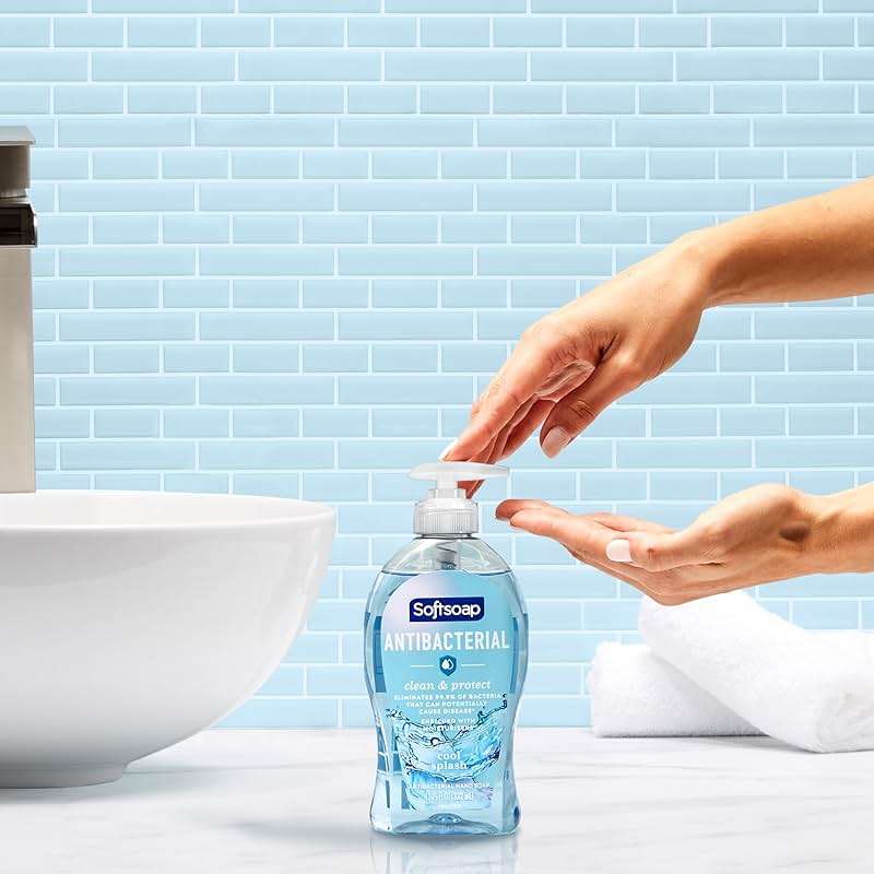 Softsoap Antibacterial Hand Soap, Eliminates 99% of Bacteria, Bathroom or Kitchen Hand Soap, Cool Splash Scent, 11.25 fl oz (6 Pack) - Image 2