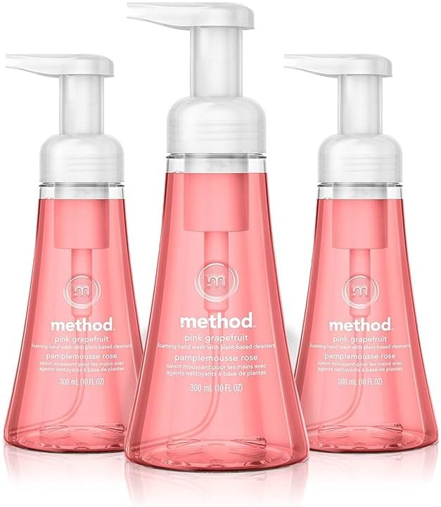 Method Foaming Hand Soap, Pink Grapefruit, 10 Fl Oz, Biodegradable Formula, (Pack of 3) - Product Image