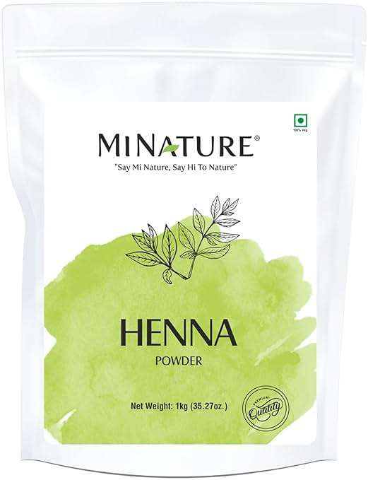 Mi Nature Pure Henna Powder (Lawsonia Inermis) 1Kg - Natural Plant-Based Hair Coloring & Conditioning Treatment - Herbal Hair Care Formula - No Added Preservatives - Image 1