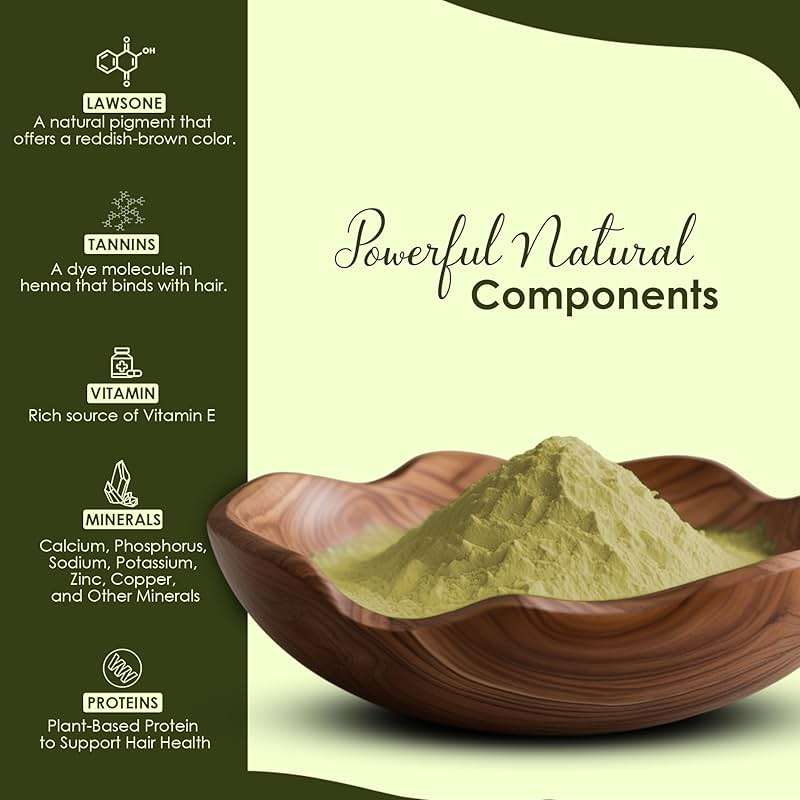 Mi Nature Pure Henna Powder (Lawsonia Inermis) 1Kg - Natural Plant-Based Hair Coloring & Conditioning Treatment - Herbal Hair Care Formula - No Added Preservatives - Image 4