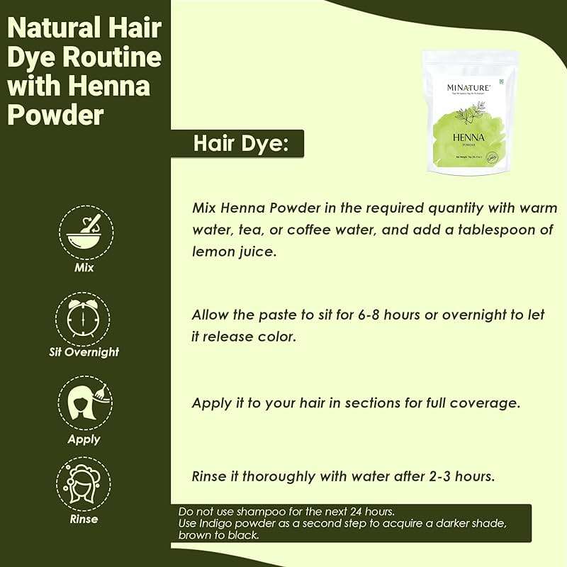 Mi Nature Pure Henna Powder (Lawsonia Inermis) 1Kg - Natural Plant-Based Hair Coloring & Conditioning Treatment - Herbal Hair Care Formula - No Added Preservatives - Image 5