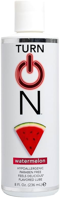 Turn On Watermelon Flavored Water-Based Personal Lubricant | Condom Safe, Sugar-Free Premium Lube for Men, Women, and Couples, 8 fl oz - Product Image