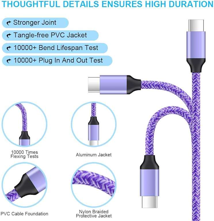 Fast Charger for Samsung Galaxy S26/S25/S24/S23/S23+/S22/S21/S21+/S21 Ultra/Note 20 Ultra/S20 FE 5G/S10 A36 A56 A16 A10E A50 A11 A21 A51 A71 A20 A14 A15, Phone Wall Charger Type C Fast Charging Cable - Image 5