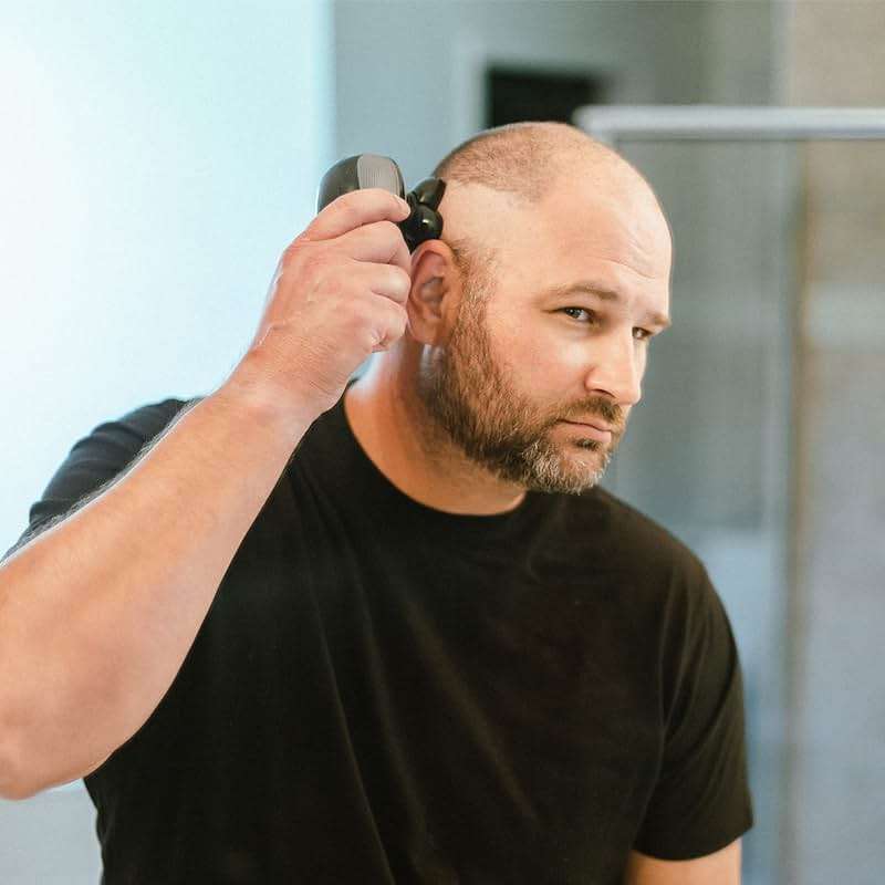 Freebird FlexSeries Electric Head & Body Hair Shaver - Mens Cordless Rechargeable Wet/Dry Skull Bald Head Back & Groin Waterproof Razor with Rotary Blades, Clippers, Nose Trimmer, Brush, Massager - Image 9