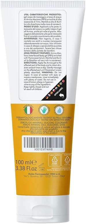 Dulac Arnica Body Massage Gel – Water-Based Cosmetic Massage Gel with Arnica Montana, Fast-Absorbing Lightweight Texture, Non-Greasy Feel, Dermatologically Tested, 3.38 Fl Oz - Image 3