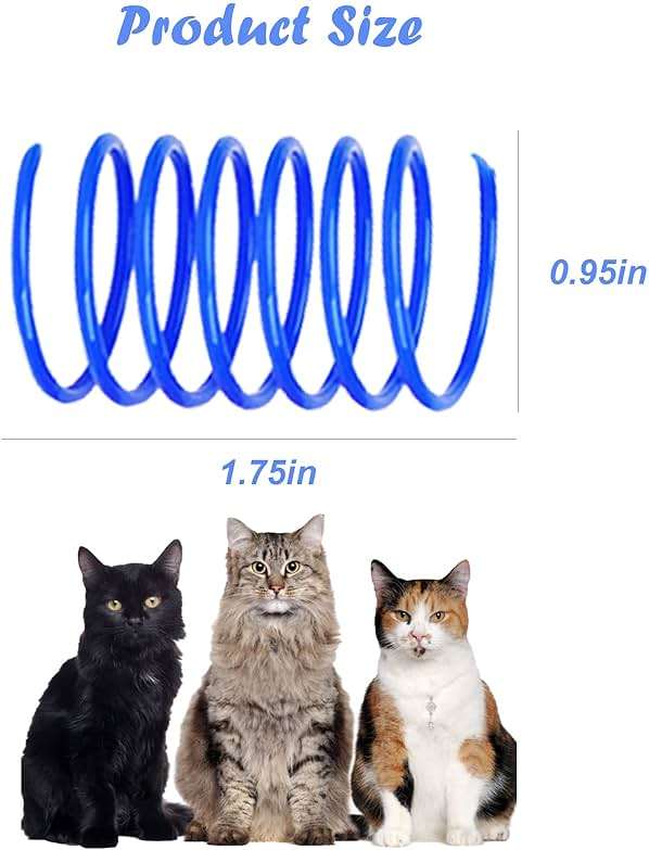 ISMARTEN 100 Pack Pet Wide Colorful Springs Cat Toys Plastic Coil Spiral Springs for Cat Kitten Pets (Random Color) - Image 3