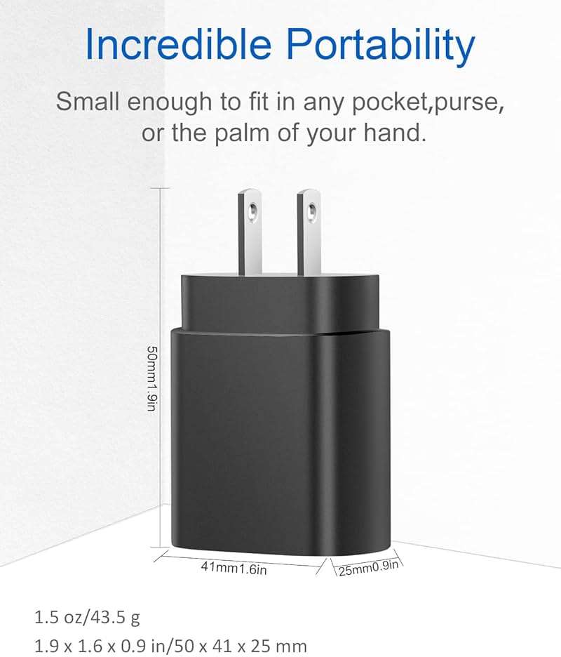 Type C Charger Fast Charging for Samsung - 25W USB C Charger Block, Android Phone Wall Charging with 6Ft Type C to C Cable for Galaxy S25 Ultra/S25/S25+/S24 Ultra/S24/S24+/S23/S22/Note 20 (Black) - Image 5