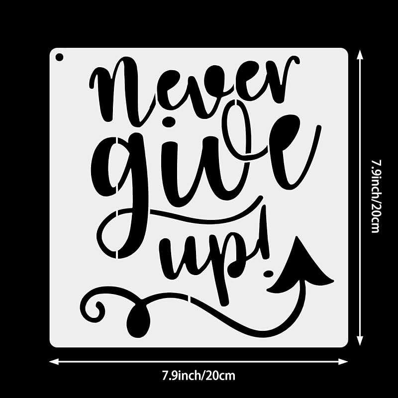 Zonon 16 Pcs Inspirational Word Stencil 7.87 Inch Motivational Quote Reusable Polyester Film Template Stencils with Open Ring for Back to School Students Crafts Painting on Wood, Drawing Wall - Image 3
