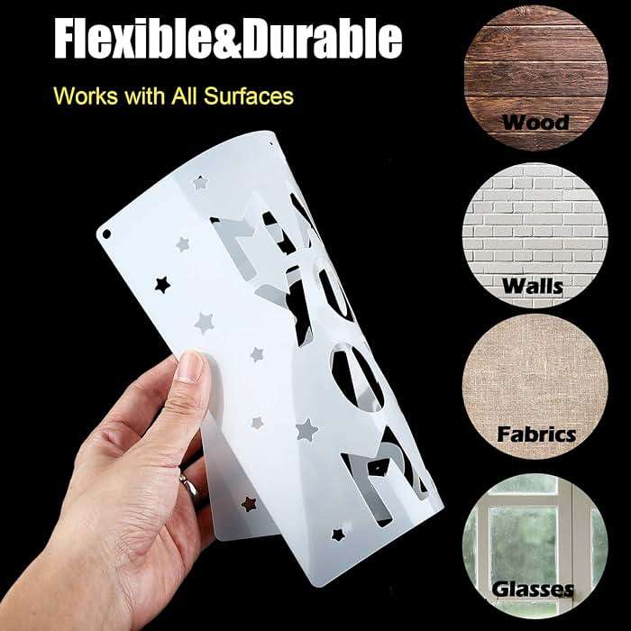 Zonon 16 Pcs Inspirational Word Stencil 7.87 Inch Motivational Quote Reusable Polyester Film Template Stencils with Open Ring for Back to School Students Crafts Painting on Wood, Drawing Wall - Image 4